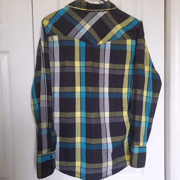 Metro Rue 21 Shirt Mens Size Small Plaid Brown & Black Button Up Casual Shirt - Picture 3 of 7